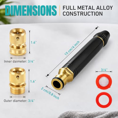 High Pressure Power Washer Nozzle with 3/4" GHT Garden Hose Connector