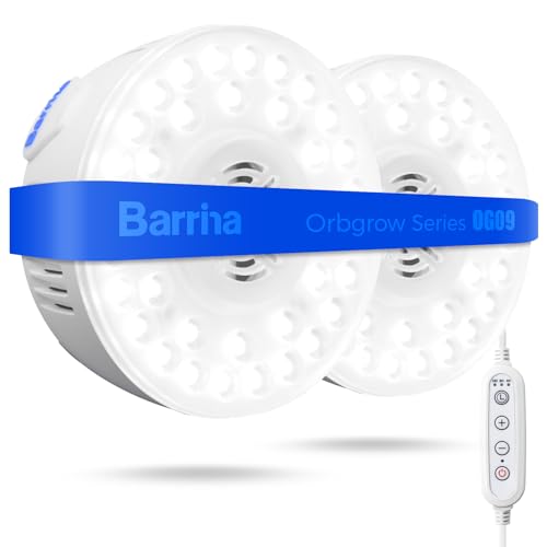 Barrina OG09 Puck Grow Light, 18W(2 x 9W), 5000K, Timer, 2 Packs, White - color: 5000K-White Cover, size: 2 Packs with Timer