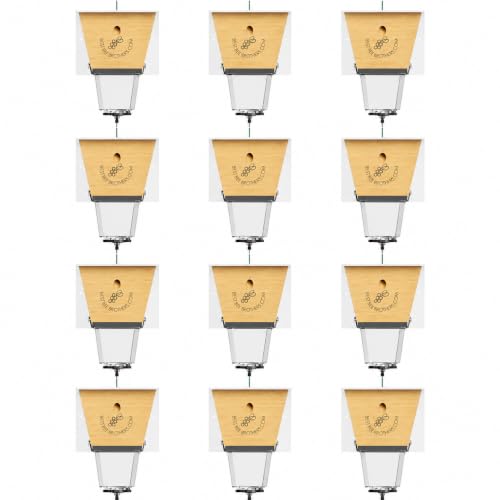 Ultimate Pro Outdoor Carpenter Bee Trap by Best Bee Brothers, White 12-Pack - color: White, size: 12 Pack