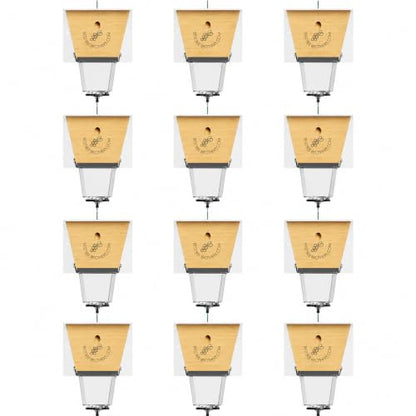 Ultimate Pro Outdoor Carpenter Bee Trap by Best Bee Brothers, White 12-Pack - color: White, size: 12 Pack