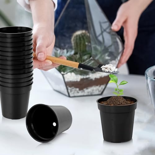 120 Pcs 2 Inch Black Mini Nursery Pots, Seedling Pots with Drainage Holes - color: Black