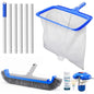 Consciot Pool Cleaning Kit, incl. Rake Net, Brush, Pole, Dispenser & Test Strip - size: 5PCS
