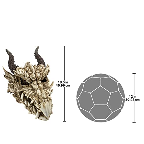 Design Toscano Stoker's Moors Dragon Skull Gothic Garden Statue, Large, 26 Inch, Polyresin, Full Color - style: Moors Dragon