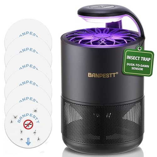 BANPESTT Indoor Insect Trap with Dusk-to-Dawn Sensor, US Adapter - color: Black