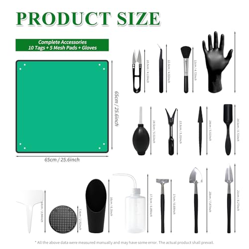 Gute 30Pcs Mini Succulent Tools Set,Plant Care Kit w/Repotting Mat