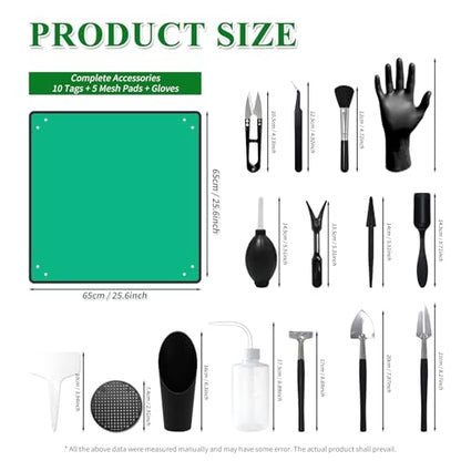 Gute 30Pcs Mini Succulent Tools Set,Plant Care Kit w/Repotting Mat