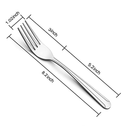 BEWOS 36-Piece Dinner Fork Set, 8.2-Inch Stainless Steel Silverware, Mirror Polished, Dishwasher Safe, For Home, Kitchen or Restaurant - size: 36 Pcs 8.2'' Dinner Fork