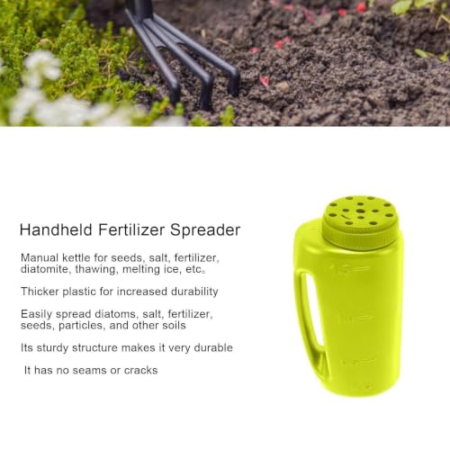 Seed Spreader, Hand Crank Shaker Cup for Grass Seeds Fertilizer