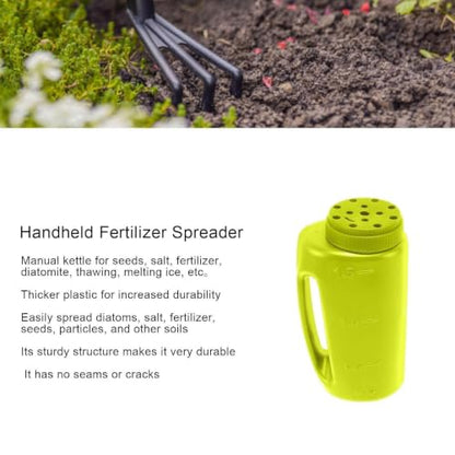 Seed Spreader, Hand Crank Shaker Cup for Grass Seeds Fertilizer