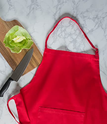 DII Everyday Basic Kitchen Collection - color: Tango Red, size: Plus Size Chef Apron