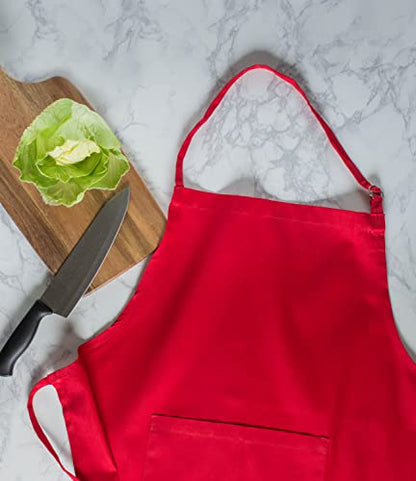 DII Everyday Basic Kitchen Collection - color: Tango Red, size: Plus Size Chef Apron