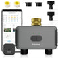 WiFi Hose Timer with Brass Inlet, 2-Zone Sprinkler Timer for Irrigation - color: Black, size: 2 Outlets - T