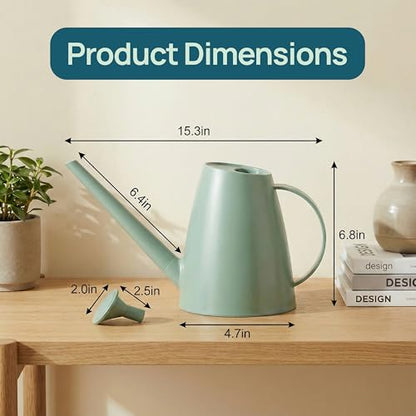 Modern 1.8 Liter Plastic Watering Can with Detachable Spout and Sprinkler Head, Designed for Controlled Pouring and Easy Handling, Light Green - color: Light Green