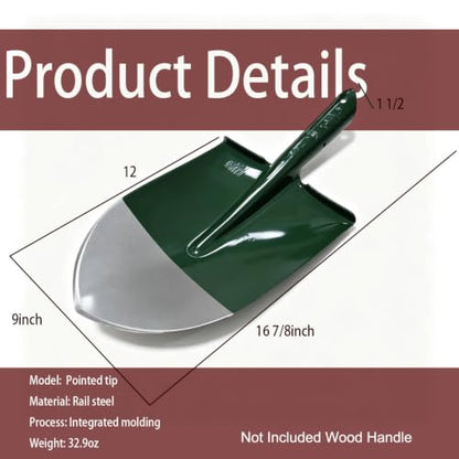 Heavy Duty Digging Shovel for Garden - Digging Spading Fork - size: Pointed Head