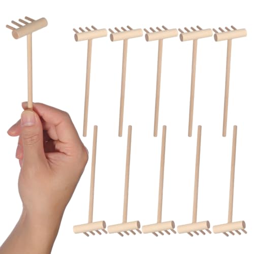 YARNOW 20 Pcs Mini Zen Garden Rake Set, Bamboo Tabletop Sand Tools for Desk Meditation, Small Wooden Accessories for DIY Miniature Craft & Home Decor