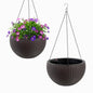 2 Pack 13.5" Self-Watering Hanging Baskets, Brown - color: Brown