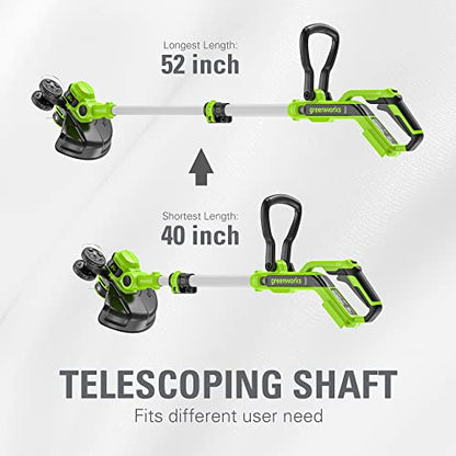 Greenworks 24V 12-Inch Cordless String Trimmer/Edger (Gen 2), Battery and Charger Not Included - style: 12" Gen 2 (Bare Tool)