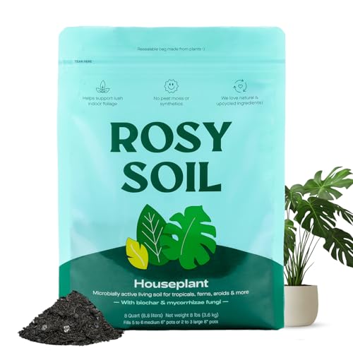 Rosy Soil Houseplant Potting Soil, Organic Indoor Potting Mix, 8 Quarts - color: Houseplant, size: 8 Quarts