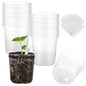 30 Pack Clear Nursery Plant Pots, 4 Inch with Drainage Holes, 20 Labels - size: 4 inch 30p