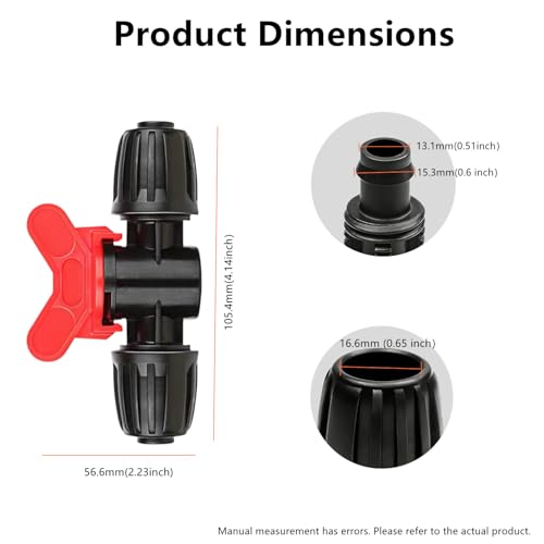 Drip Irrigation Shut Off Valve 10 Pack - 1/2 Inch In-Line Lock Barbed Switch, On/Off Control for 1/2" ID (0.60-0.63" OD) Tubing, Anti-Drop Valve for Garden Sprinkler Systems - style: 1/2'' Switch Valve （10）