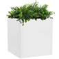 Square Outdoor Planter 20" L x 20" W x 21" H White Metal Planter Box - color: White, size: 20"L x 20"W x 21"H