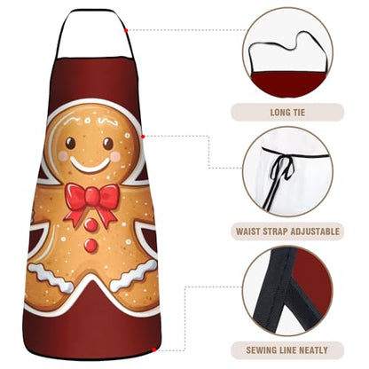 Funny Apron for Men Women Baking Gardening Sewing BBQ Waterproof Cute Gifts - color: Gingerbread