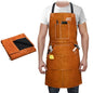 ARCCAPTAIN Leather Welding Apron, 24" x 36" FR Cowhide Blacksmith Aprons - color: Brown