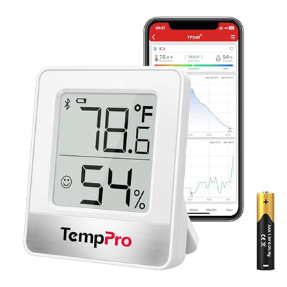 TempPro TempAir 260FT Bluetooth Digital Hygrometer, Room Thermometer Indoor - size: 1 Battery