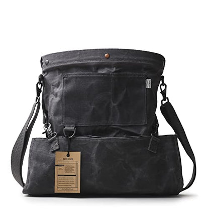 Barebones Harvesting and Gathering Bag - Foraging, Harvest and Fruit Picking Bag with Convertible Straps - Water-Resistant Waxed Canvas Gardening Tool(Slate Gray) - color: Slate Gray