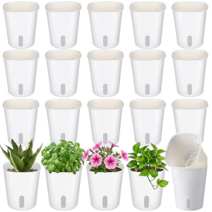 Ziliny 20 Pcs 5.91 Inch Self Watering Planters with Water Indicator - size: 5.91 Inch