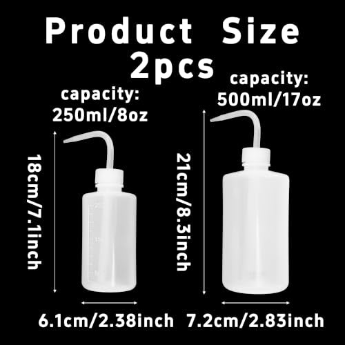 pson 2Pcs Squeeze Wash Bottle Watering Can, 250ML and 500ML Plastic Irrigation Bottle for Succulents, Indoor Plants, Cleaning(White) - color: White
