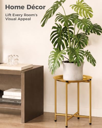 Bamworld Metal Plant Stand 15 (Gold) - color: Gold