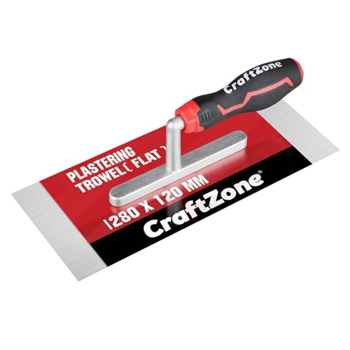 Concrete Trowel, 11" x 5" Flat Finishing Trowel, High Carbon Steel Blade with Soft Grip Handle, Concrete Cement Plaster Drywall Masonry Tile Construction Hand Tools - size: 11" x 5"