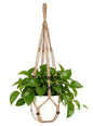 Mkono Macrame Plant Hanger Indoor, 29 Inch Hanging Planter Holder Brown - color: Brown