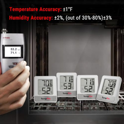 TempPro TempAir Digital Hygrometer Indoor Thermometer - color: White Indoor Thermometer