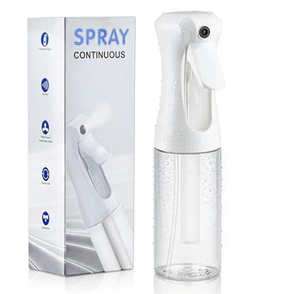 Continuous Spray Bottle for Hair, 6.8 OZ Ultra Fine Mist Spray Bottle - color: White