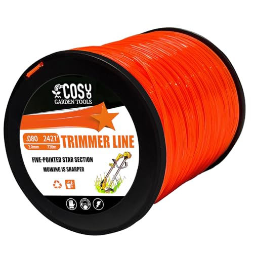 0.080" Trimmer Line, Commercial Grade Orange Pentagon Weed Eater String, 5LB - size: 5LB x .080 in
