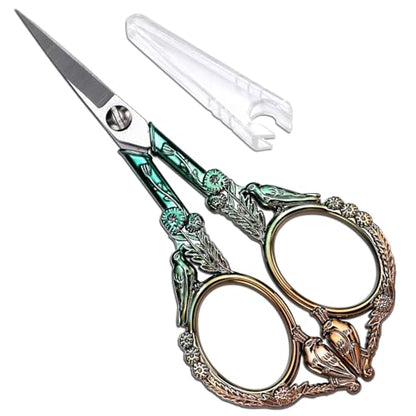 YOUGUOM Precision Embroidery Scissors, Sharp Sewing Scissors - color: Gold Green