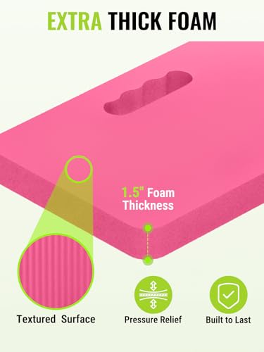 WORKPRO Extra Thick Kneeling Pad, 1 Pack, 17.5 x 11 x 1.5 in, Pink - color: Pink, size: 1 Pack
