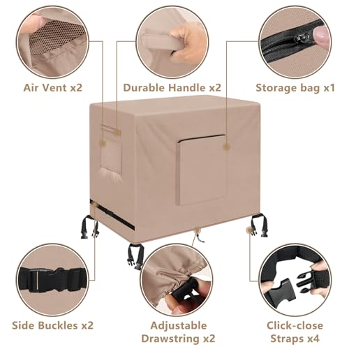 Kovshuiwe Outdoor Dining Cart Cover - Compatible with 40 inch Utility Cart - color: Khaki, size: 48"L x 30"W x 34"H