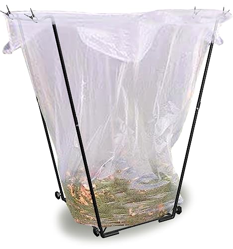 Artigarden Garden Trash Bag Holder - Outdoor Leaf Bag Support Stand Multi-Use Metal Garbage Bag Holder Frame Holds 30-45 Gallons Bag for Camping Leaves Gardening Parties Yard Weeding (Black) - style: Standard
