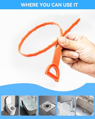 20 Inch 6 Pack Drain Clog Remover - Flexible Drain Snake - style: 20 IN