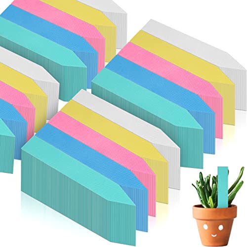 Geetery 2000 Pcs Plastic Plant Labels 4'' Garden Plant Markers Nursery Name Tags Waterproof Pot Label Stakes Planting Sticks for Seeds Summer Outdoor Indoor Garden Flowers(Mix Color) - color: Mix Color