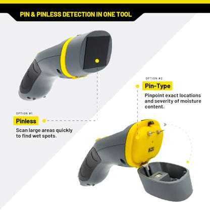 General Tools MM9 Moisture Meter for Wood, Walls & Drywall Detection - size: Pin & Pinless