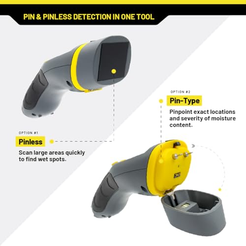 General Tools MM9 Moisture Meter for Wood, Walls & Drywall Detection - size: Pin & Pinless