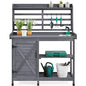 Yaheetech Outdoor Potting Bench with Storage, Planting Table for Patio,Gray - color: Gray