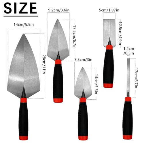Masonry Hand Tool Set, Concrete Tools Set - size: Masonry Hand Tool 5 Pcs