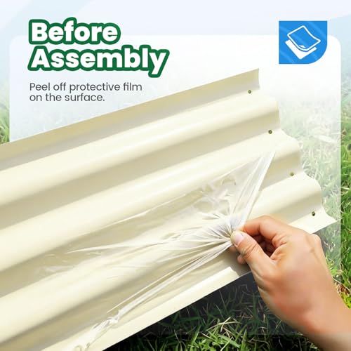 Quictent Galvanized Tall Raised Garden Bed 6x3x2 Ft - color: Beige, size: 6x3x2 ft