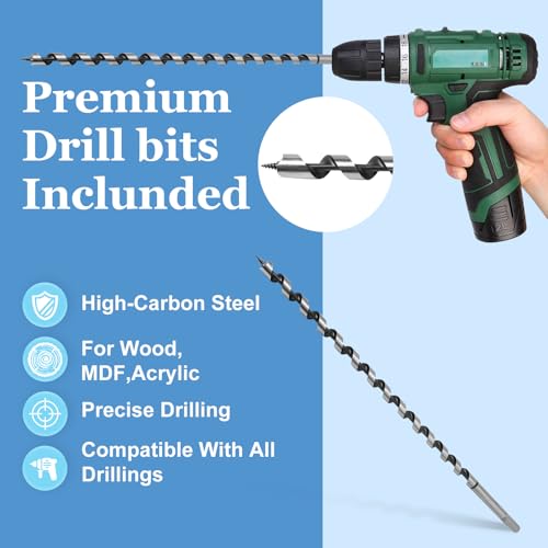 13 x 430mm (Slightly Larger Than 1/2" x 17") Wood Auger Drill Bit - 1pcs - size: 13x430mm (Slightly Larger 1/2 x 17")