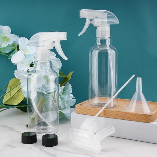 Plastic Spray Bottles, 16.9oz/500ml, 2 Pack，Clear - color: Clear
